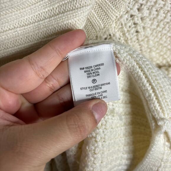 Joie Wool Turtleneck Waffle Knit Sweater Cream Size XXS - Picture 4 of 4